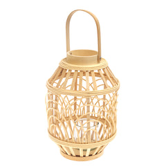 Handcrafted Hanging Lantern – Medium Natural Bamboo Design - Habitt