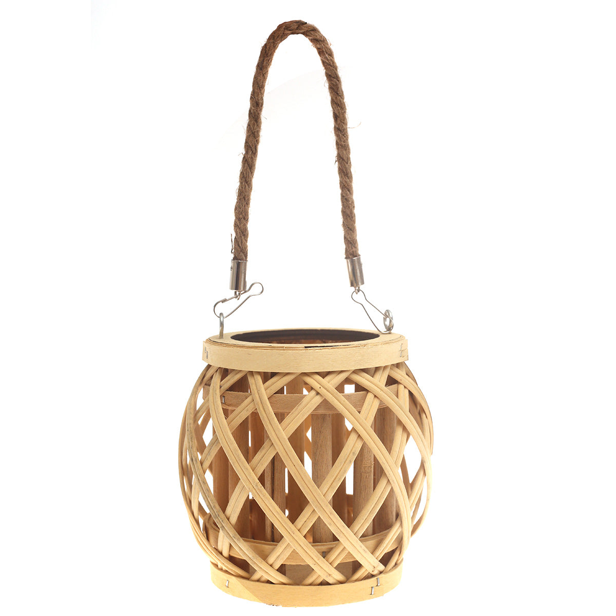 Handcrafted Hanging Lantern – Natural Bamboo & Rope Design - Habitt