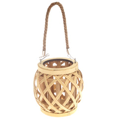 Handcrafted Hanging Lantern – Natural Bamboo & Rope Design - Habitt