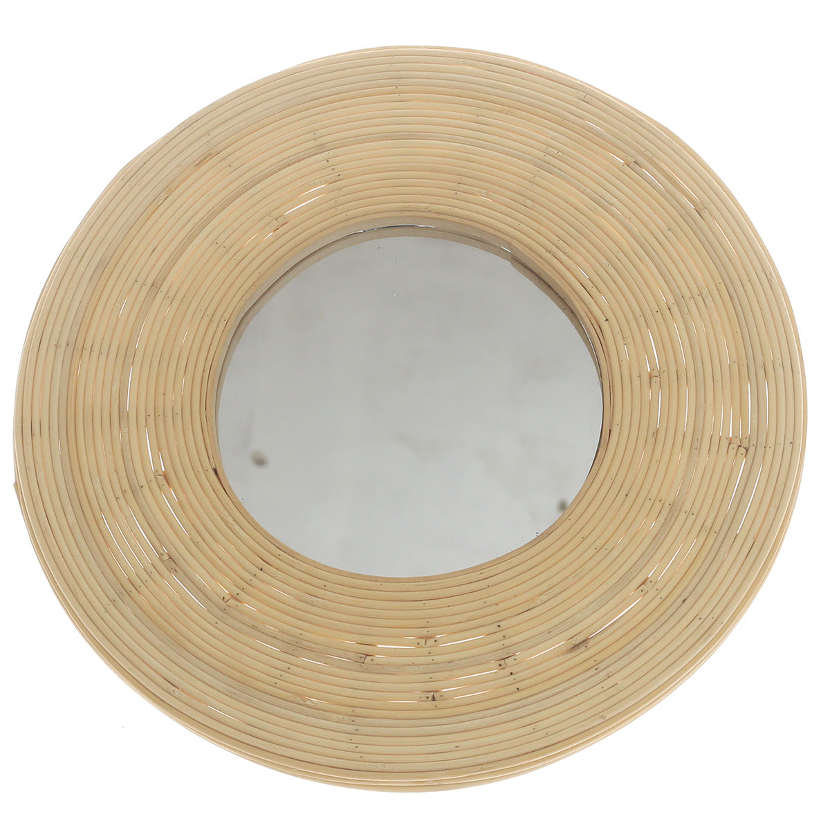 Handwoven Natural Mirror – Round Bamboo Frame Wall Mirror - Habitt
