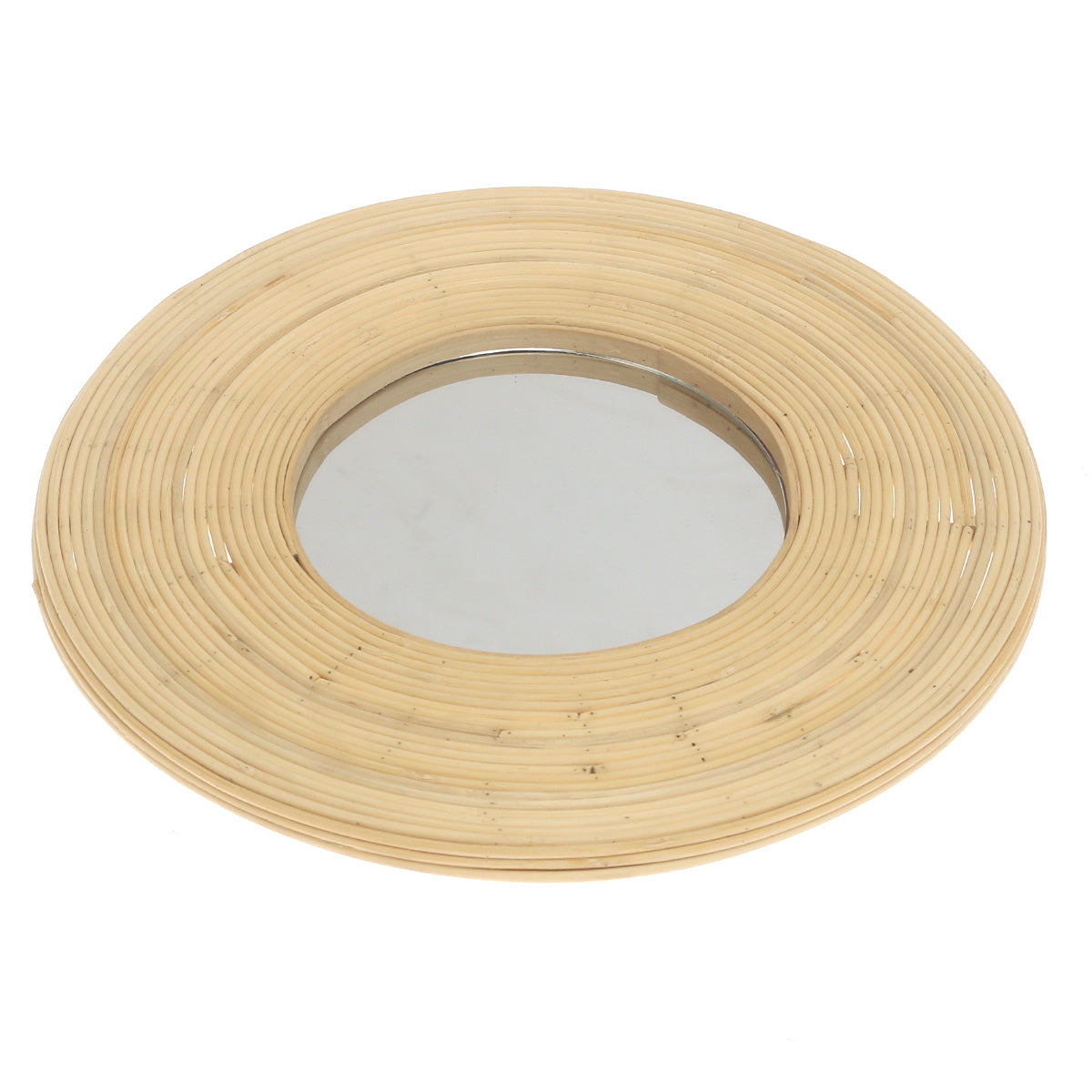 Handwoven Natural Mirror – Round Bamboo Frame Wall Mirror - Habitt