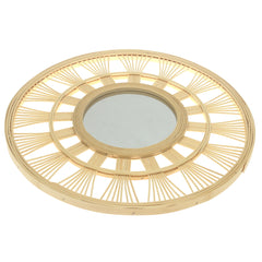 Natural Round Mirror 18 x 18 Inch Handwoven Bamboo Wall Mirror - Habitt