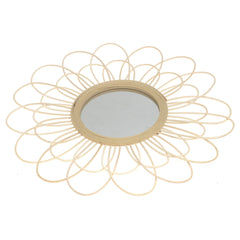 Handwoven Natural Mirror – Decorative Bamboo Loop Frame Wall Mirror - Habitt