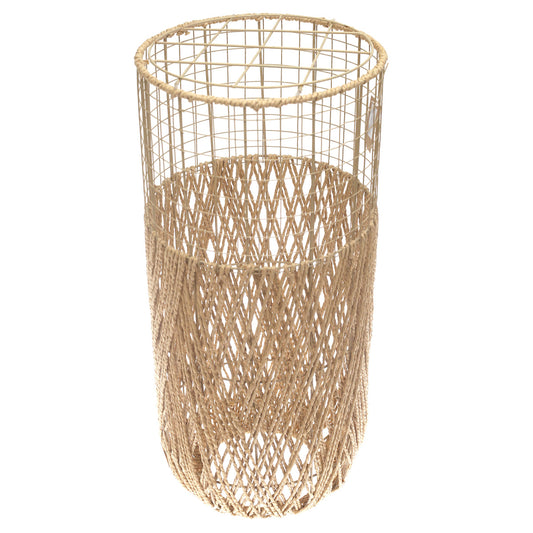 Large Natural Rope Vase – 27 Inch Tall Handwoven Decorative Floor Vase - Habitt