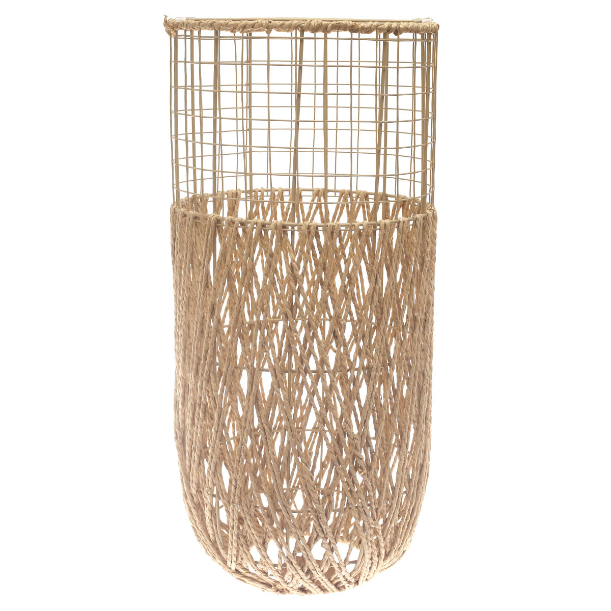 Medium Natural Rope Vase – 23 Inch Tall Handwoven Decorative Floor Vase - Habitt