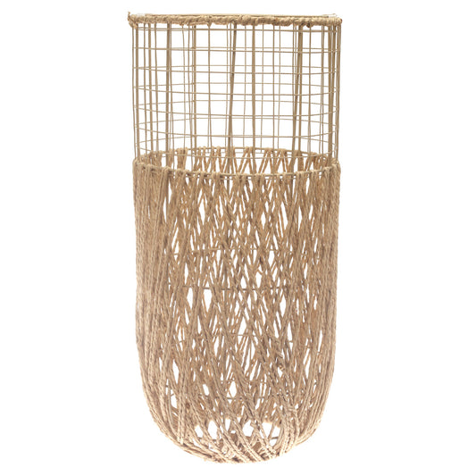 Medium Natural Rope Vase – 23 Inch Tall Handwoven Decorative Floor Vase - Habitt