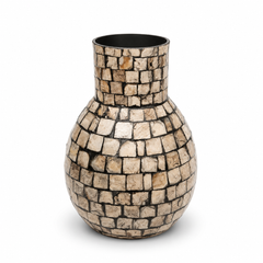 Black Mother of Pearl Vase