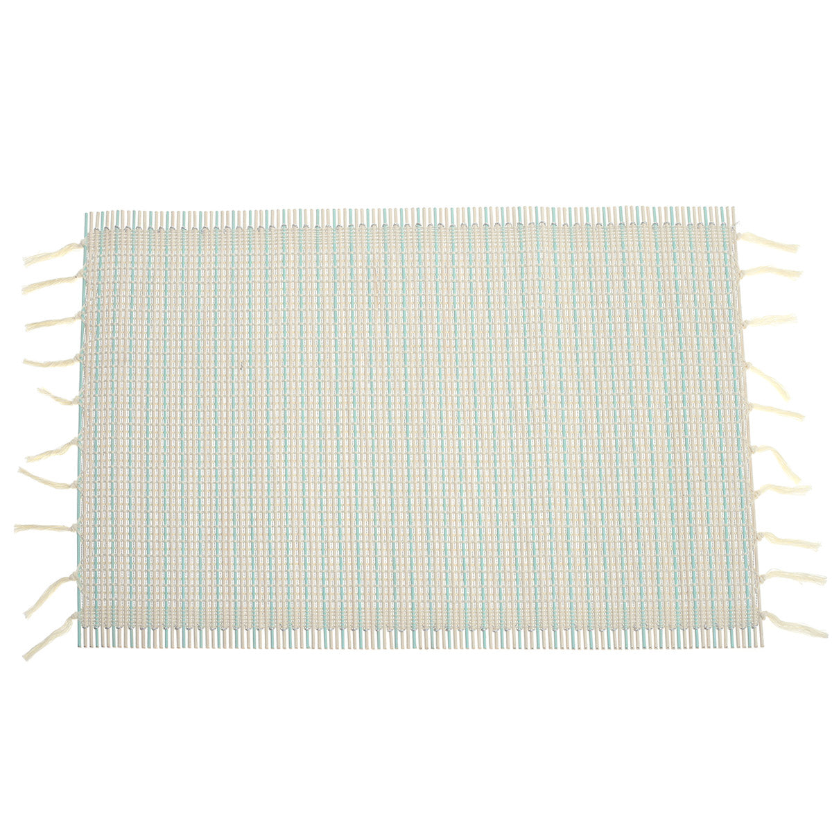 Blue Textured Bamboo Placemat 13x19 – Eco-Friendly Woven Table Mat - Habitt