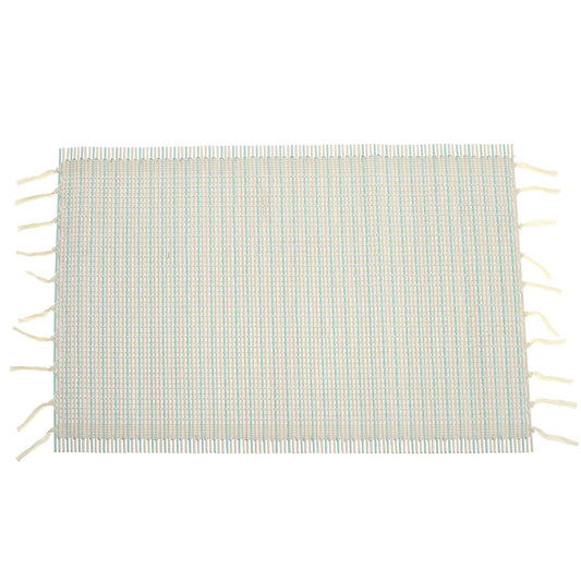 Blue Textured Bamboo Placemat 13x19 – Eco-Friendly Woven Table Mat - Habitt