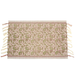Gul Chhap Bamboo Placemat 13x19" – Handcrafted Floral Eco Table Mat - Habitt