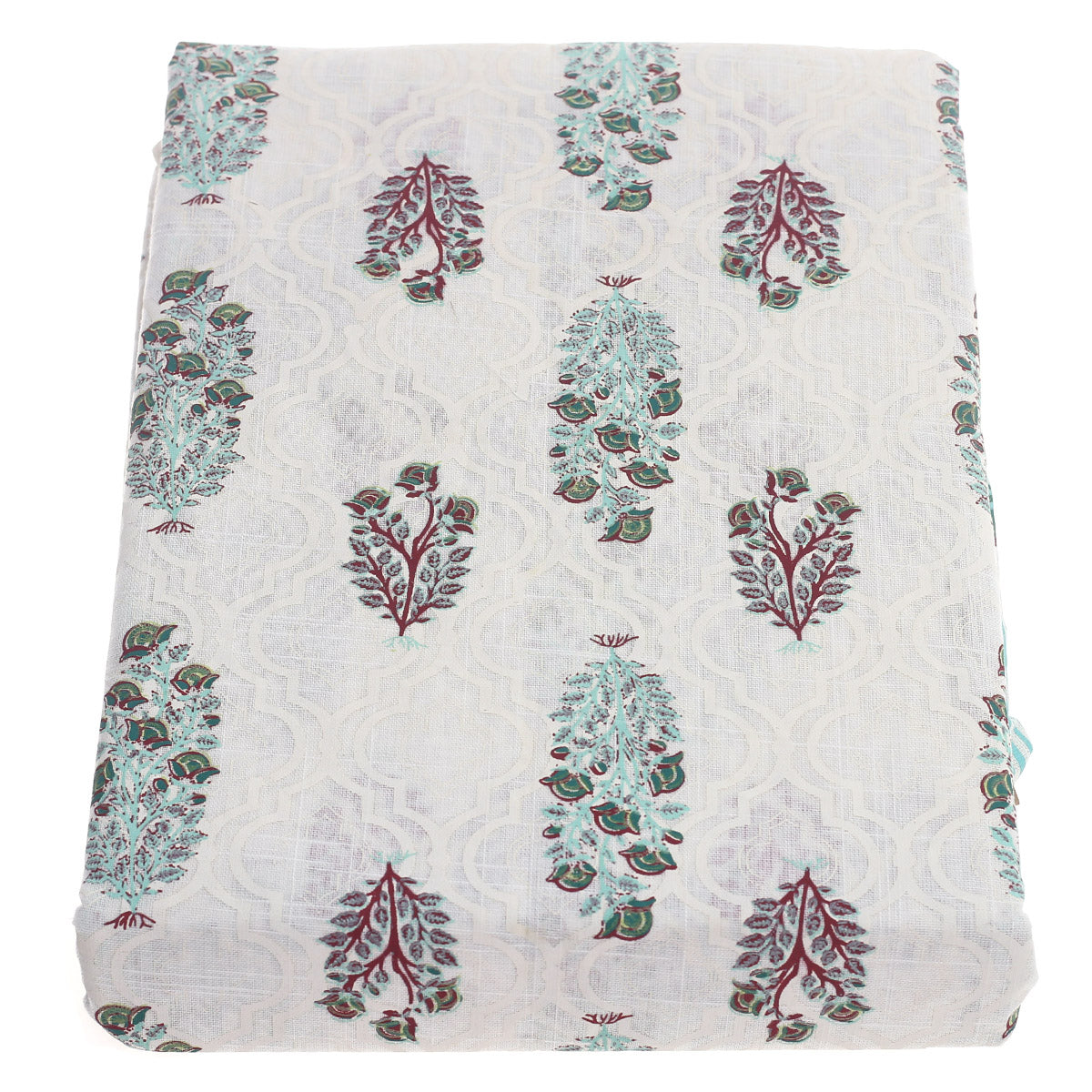 Gulbahar Cotton Table Cover 62x92" – Hand Block Printed Floral Dining Tablecloth - Habitt