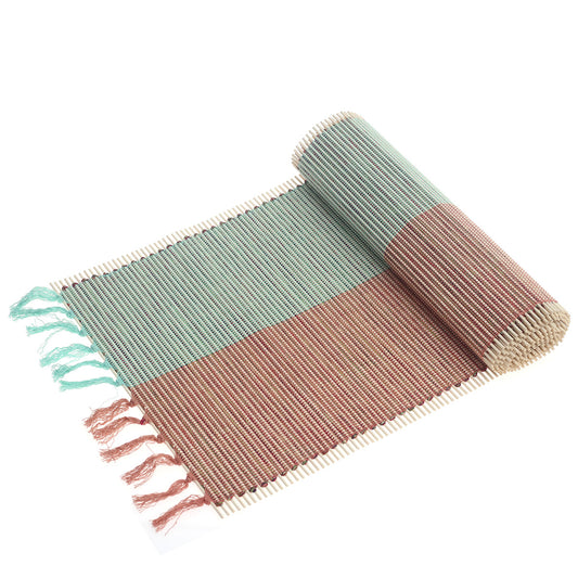 Shaded Pastels Bamboo Table Runner 13x72" – Handwoven Eco-Friendly Dining Table Décor - Habitt