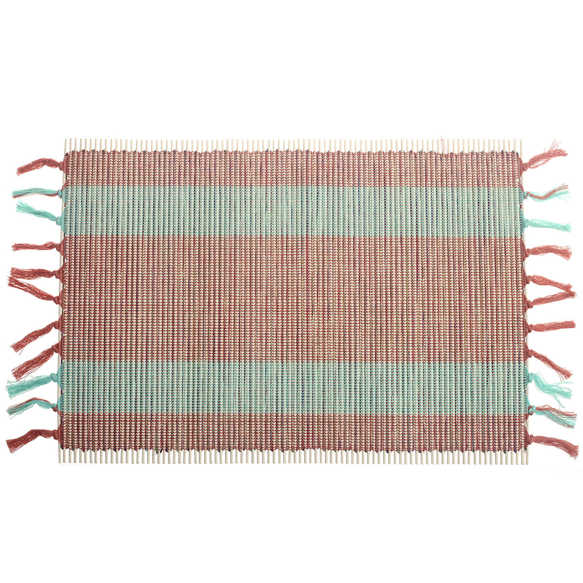 Shaded Pastels Bamboo Placemat 13x19" – Eco-Friendly Handwoven Table Mat - Habitt