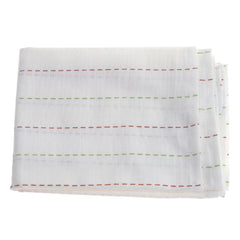 White Kantha Cotton Napkins – Set of 2 Hand-Stitched Table Napkins - Habitt