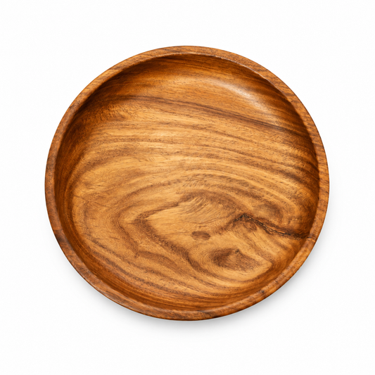 Handcrafted Round Wooden Serving Plate – 8 Inch