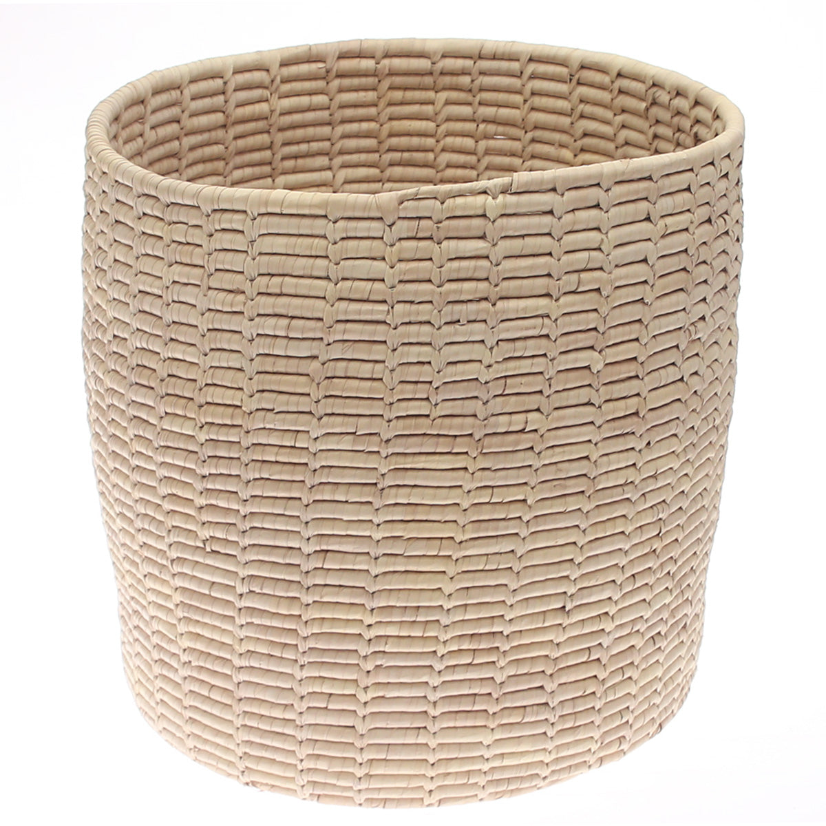 Handwoven Natural Basket – Large Round Storage Organizer (16x16 in, UC-B-11) - Habitt