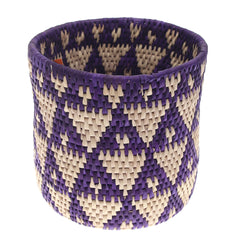Handwoven Basket with Triangle Design – 10x10 cm (UC-B-06) - Habitt