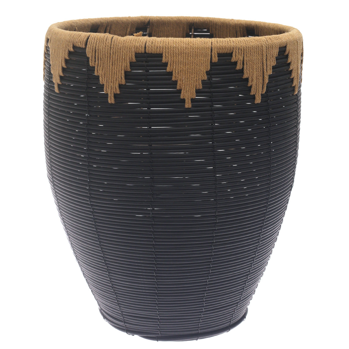 Large Black Woven Laundry Basket – 15 x 15 x 20 Inch Storage Hamper - Habitt