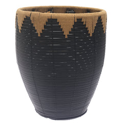 Large Black Woven Laundry Basket – 15 x 15 x 20 Inch Storage Hamper - Habitt