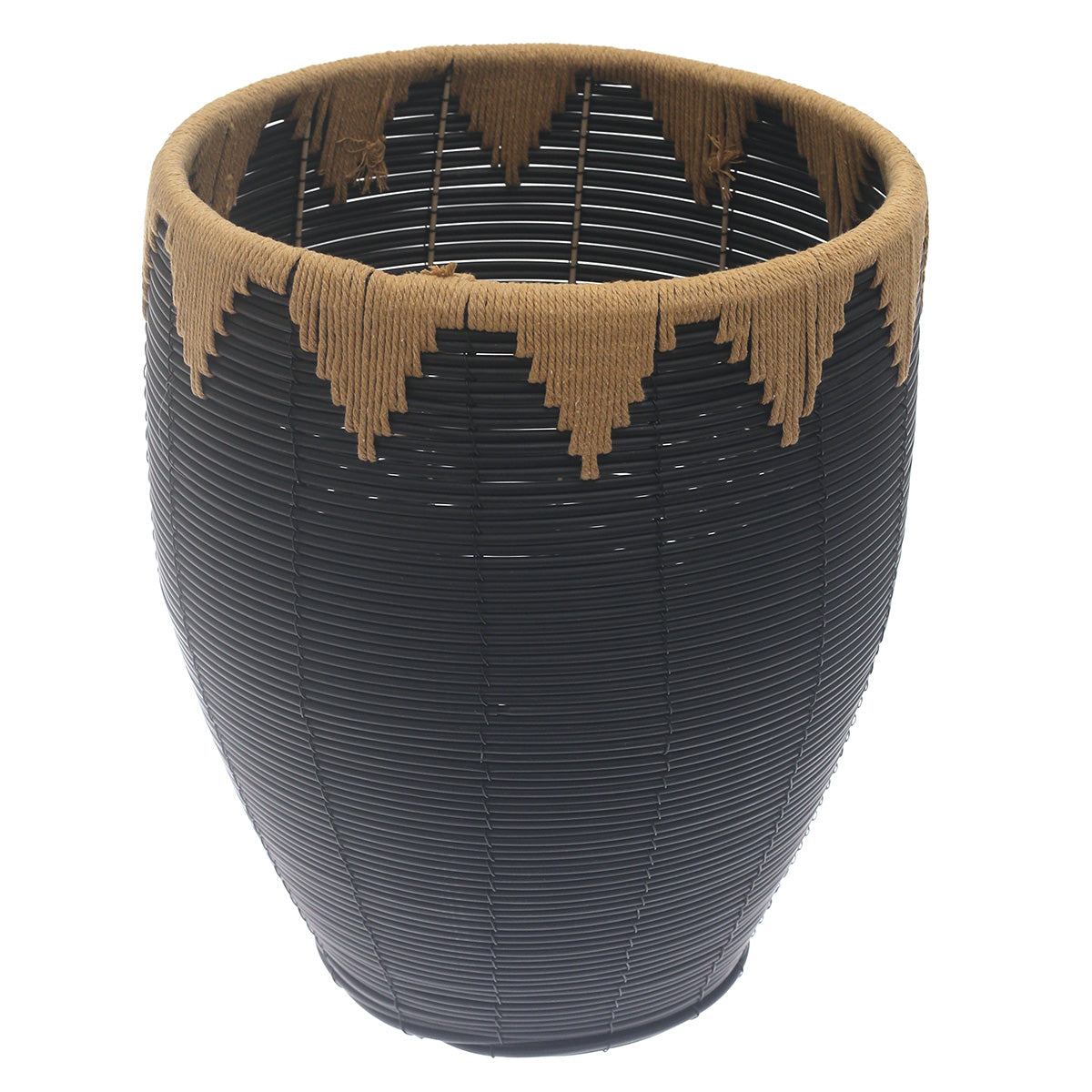 Large Black Woven Laundry Basket – 15 x 15 x 20 Inch Storage Hamper - Habitt