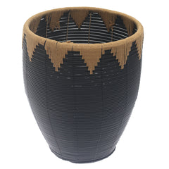 Large Black Woven Laundry Basket – 15 x 15 x 20 Inch Storage Hamper - Habitt
