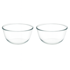 2-Piece Clear Glass Bowl Set – 2500 ml Large Mixing & Serving Bowls for Kitchen Use - Habitt