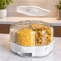 Plastic Grain Storage Boxes – Airtight Multi-Compartment Kitchen Container - Habitt