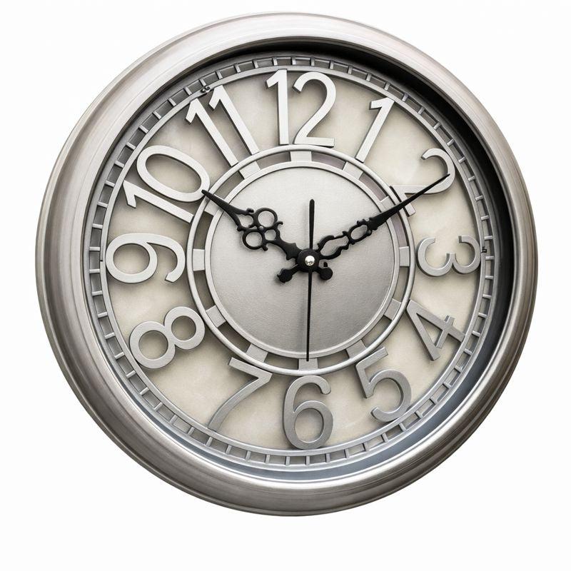 Heritage Cambridge Classic Wall Clock 15 x 15 Inch – Elegant Vintage Dial with Raised Numerals (Plastic) - Habitt