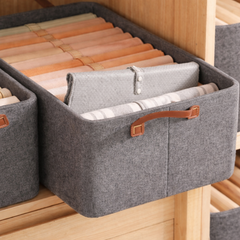 Cloth Organizer Foldable Fabric Storage Box with Handle - Habitt