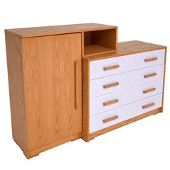 Rubic Chest of Drawers with Cabinet – Dual-Tone Storage Solution - Habitt