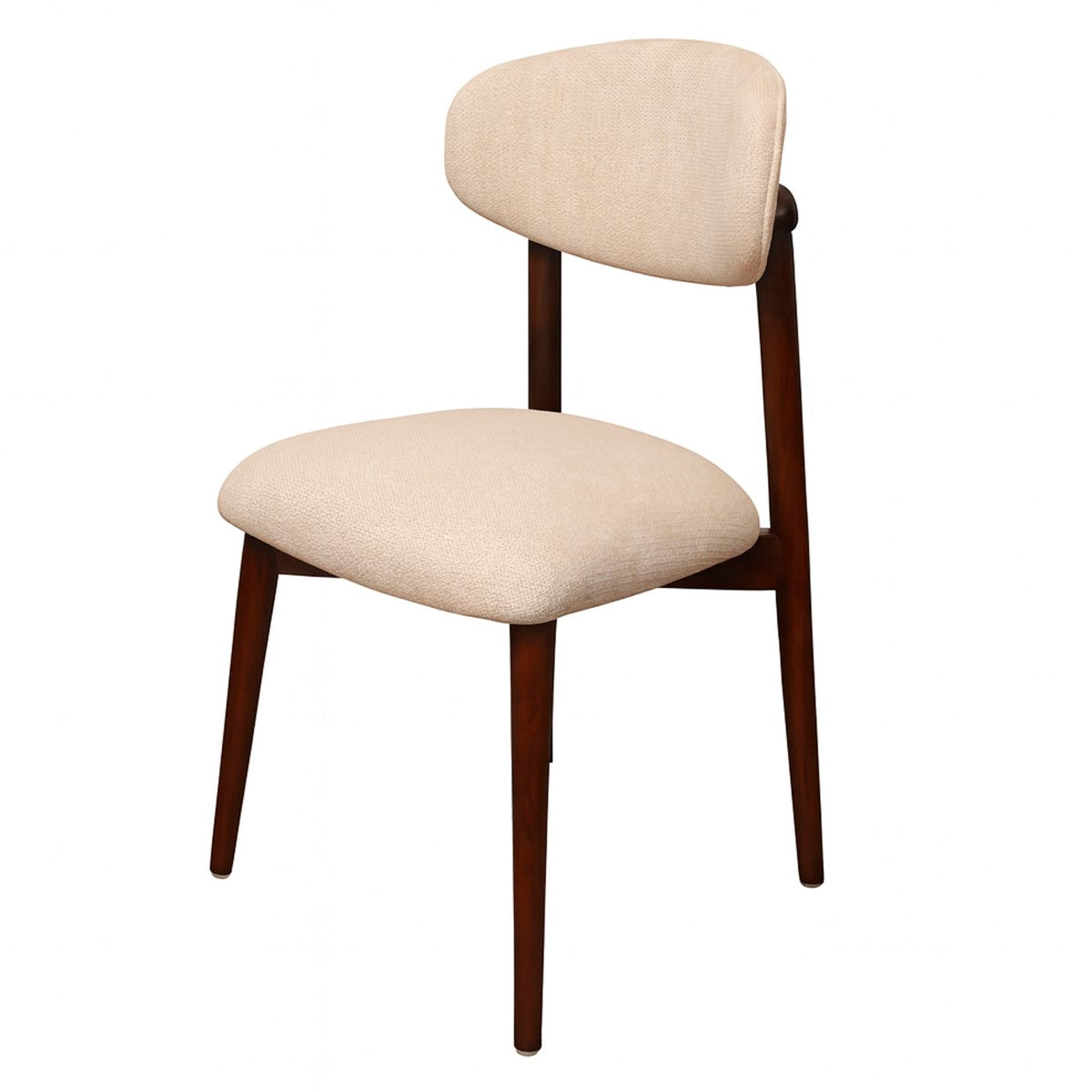 Ria 4-Person Dining Table Set – Modern Round Glass Top with Wooden Base & Upholstered Chairs - Habitt