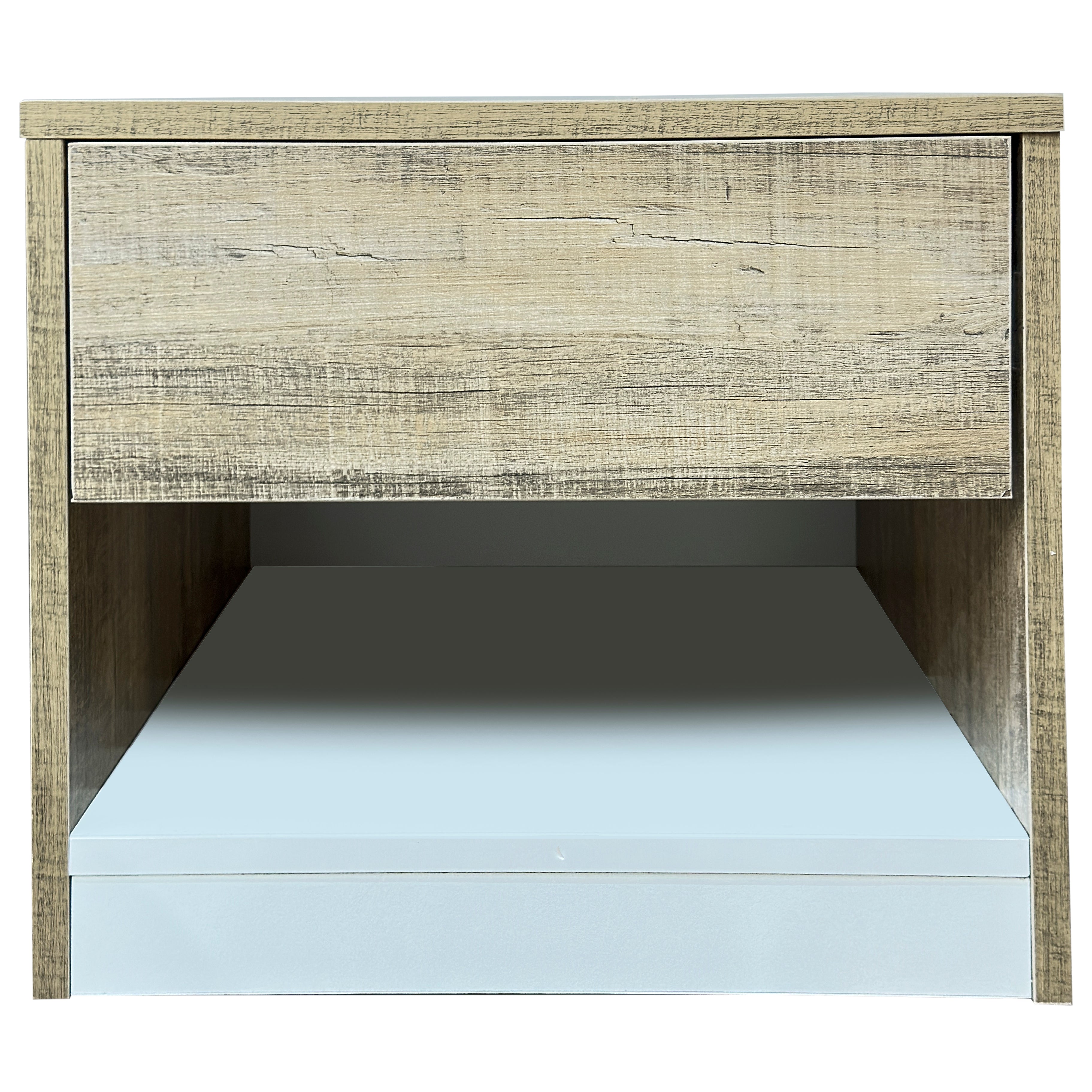 Mike Side Table – Minimalist Wooden Finish with Storage Shelf - Habitt