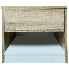 Mike Side Table – Minimalist Wooden Finish with Storage Shelf - Habitt