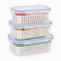Airtight Fridge Storage Box Set – Pack of 3 - Habitt