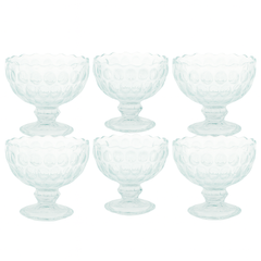 Clear Pressed-Glass Ice Cream Cups – 6-Piece Footed Dessert Set, 210 ml Capacity - Habitt