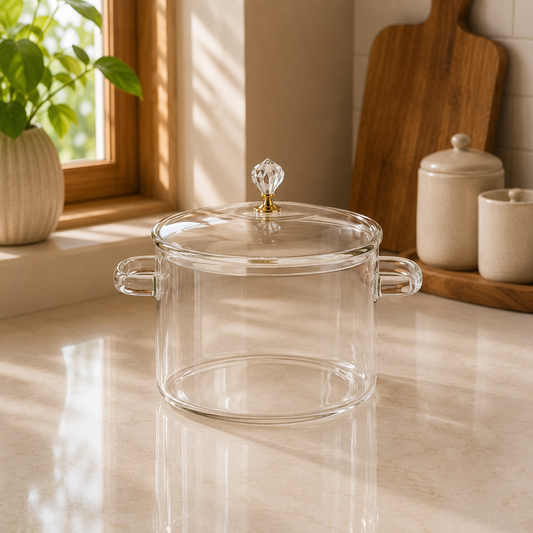 Glass Cooking Pot with Lid | Glass Cooking Pot