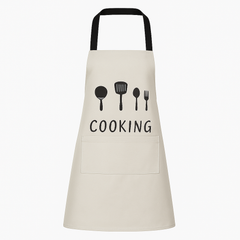 1Pc Cooking Apron with Front Pocket (Assorted) – Waterproof Kitchen Apron for Men & Women | Adjustable Chef Apron for Home Cooking & BBQ - Habitt