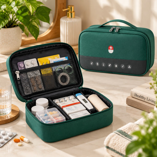 Medicine Pouch Green | Portable Medicine Storage Organizer
