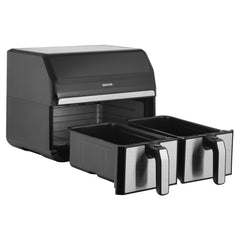 Sencor SFR9500SS Vita Fryer – Dual 2×4 L Baskets (8 L Total), Stainless Steel, 1700 W, LED Digital Air Fryer with Touch Controls - Habitt