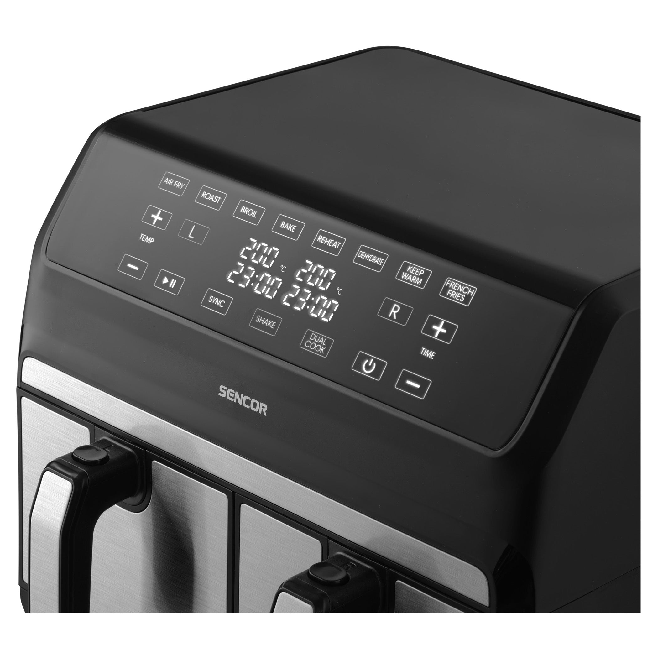 Sencor SFR9500SS Vita Fryer – Dual 2×4 L Baskets (8 L Total), Stainless Steel, 1700 W, LED Digital Air Fryer with Touch Controls - Habitt