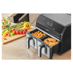 Sencor SFR9500SS Vita Fryer – Dual 2×4 L Baskets (8 L Total), Stainless Steel, 1700 W, LED Digital Air Fryer with Touch Controls - Habitt