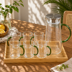 6 Piece Transparent Water Set with Jug | Drinkware Set