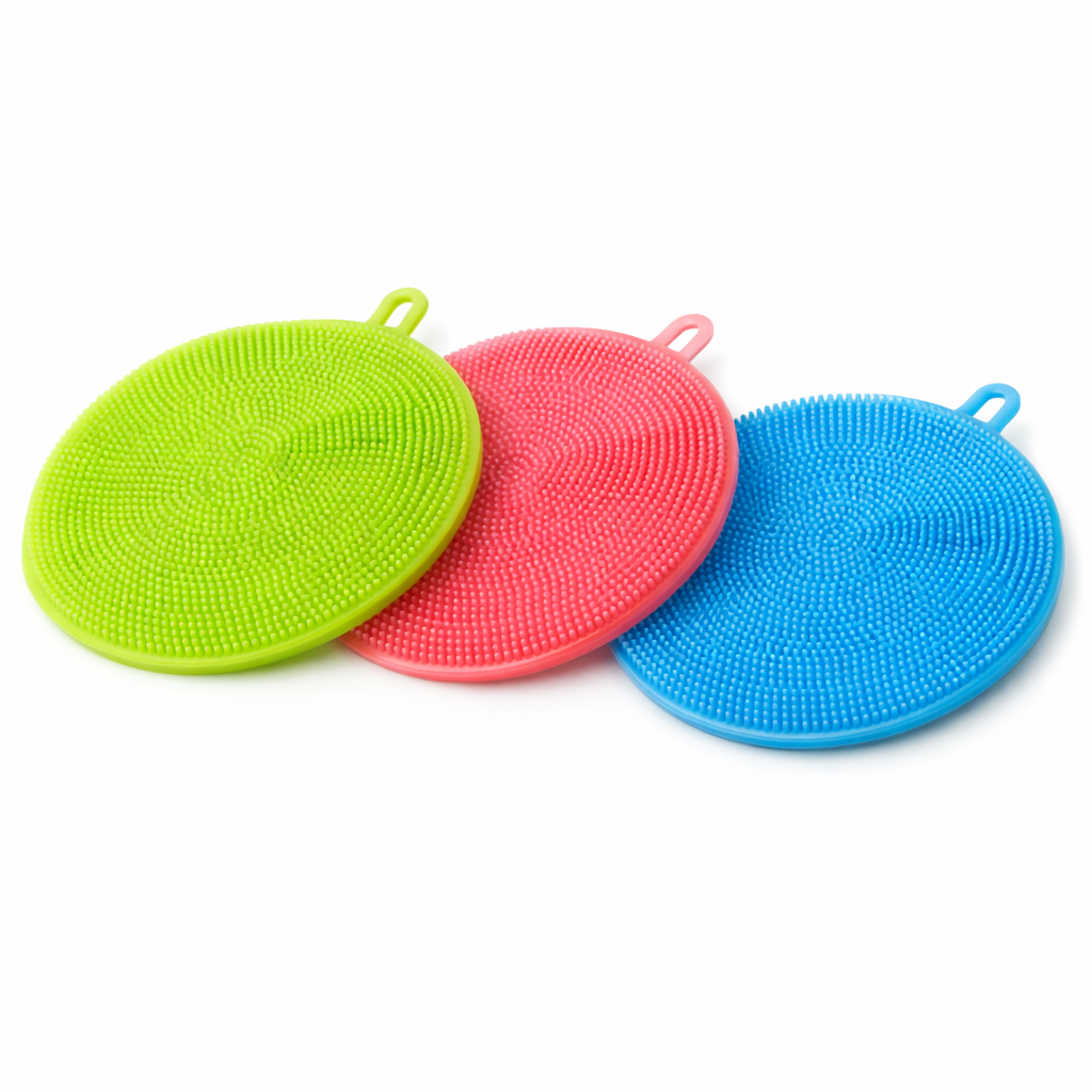 3 PCS Silicone Washing Pad – Multi-Purpose Dish & Kitchen Scrubber Set (Assorted Colors) - Habitt