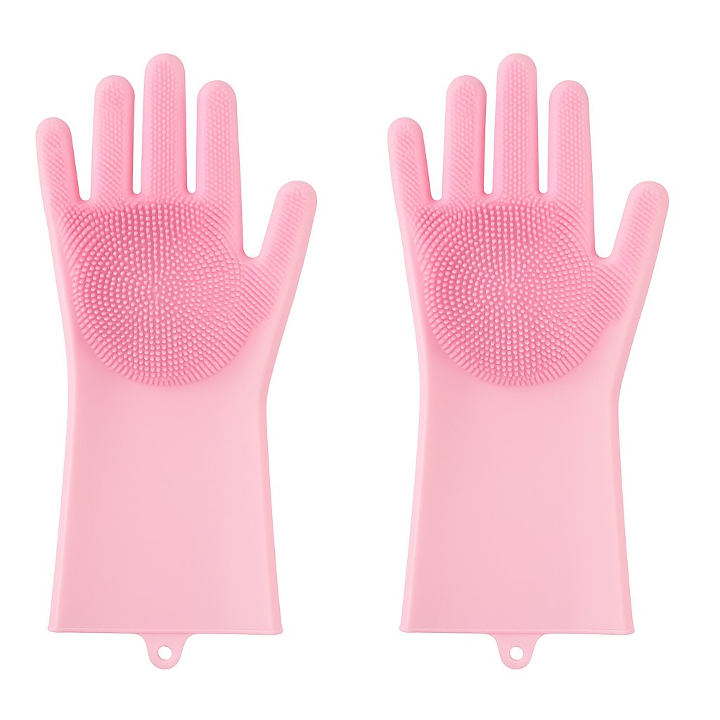Silicone Washing Gloves – Multi-Purpose Cleaning Gloves with Scrubbing Bristles - Habitt