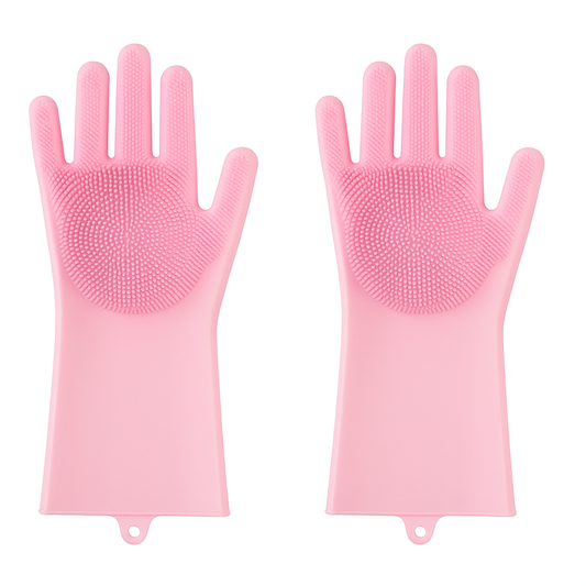 Silicone Washing Gloves – Multi-Purpose Cleaning Gloves with Scrubbing Bristles - Habitt