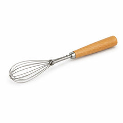Stainless Steel Wooden Handle Mini Egg Beater – Manual Hand Whisk - Habitt