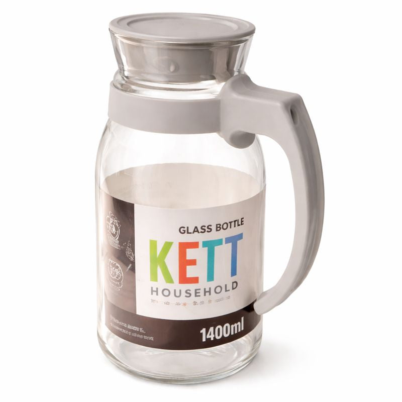 Glass Jug with Handle & Lid – Small, Medium & Large (800 ml, 1100 ml, 1400 ml) - Habitt