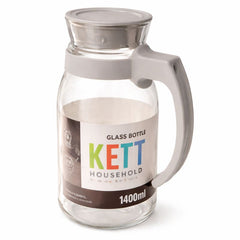Glass Jug with Handle & Lid – Small, Medium & Large (800 ml, 1100 ml, 1400 ml) - Habitt
