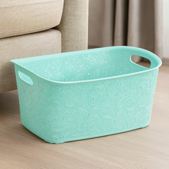 Large Rectangular Basket – 27 Litres Decorative Storage Organizer (Assorted Colours) - Habitt