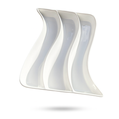 Snow White Portion Plate 5444 – Wavy Ceramic Serving Dish - Habitt